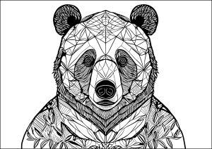Large bear with intricate patterns
